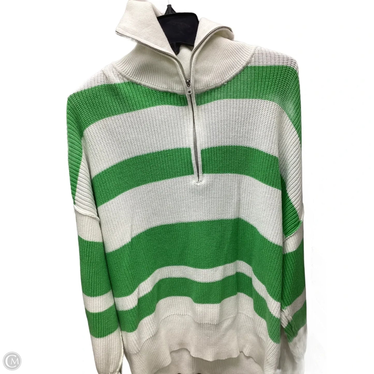 Sweater By Aerie In Green & White, Size: M