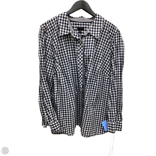 Top Long Sleeve By Talbots In Plaid Pattern, Size: 2x