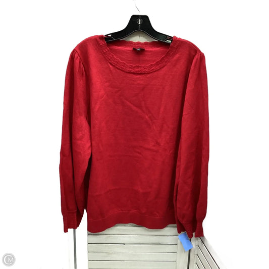 Top Long Sleeve By Talbots In Red, Size: 2x
