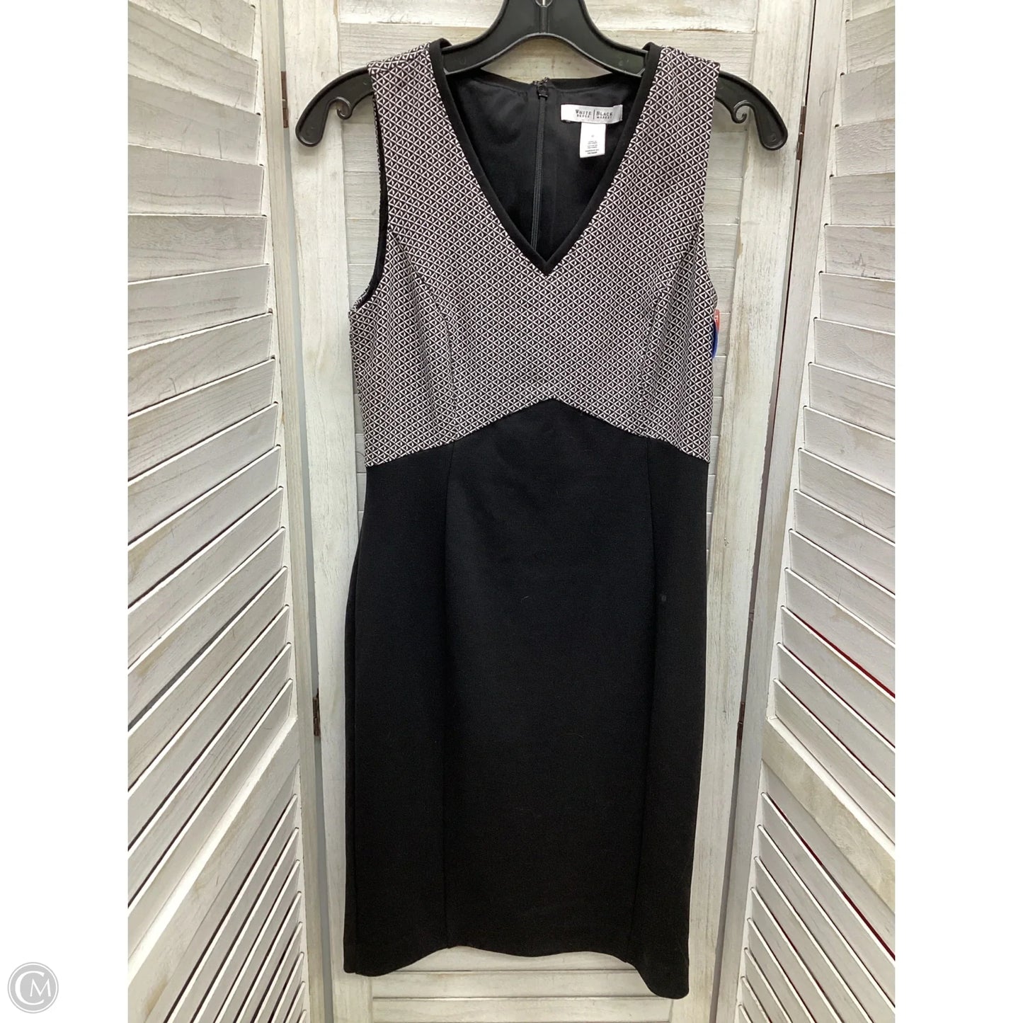 Dress Casual Midi By White House Black Market In Black & White, Size: 0