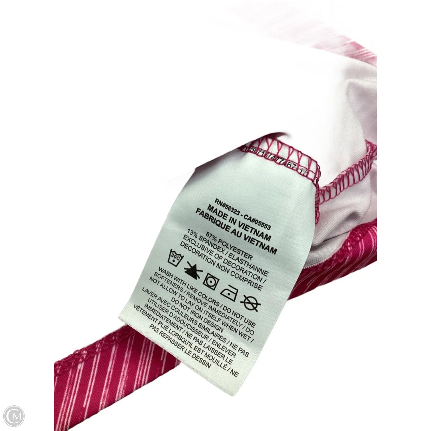 Top Short Sleeve By Nike In Pink & White, Size: M