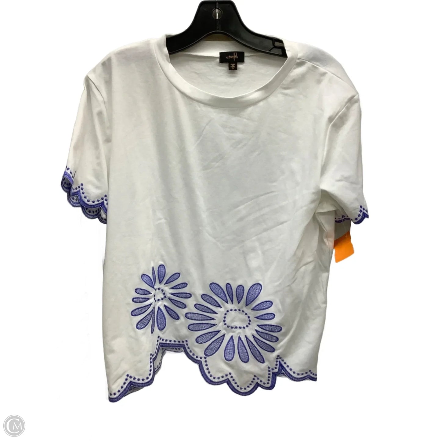 Top Short Sleeve By Clothes Mentor In Blue & White, Size: Xl