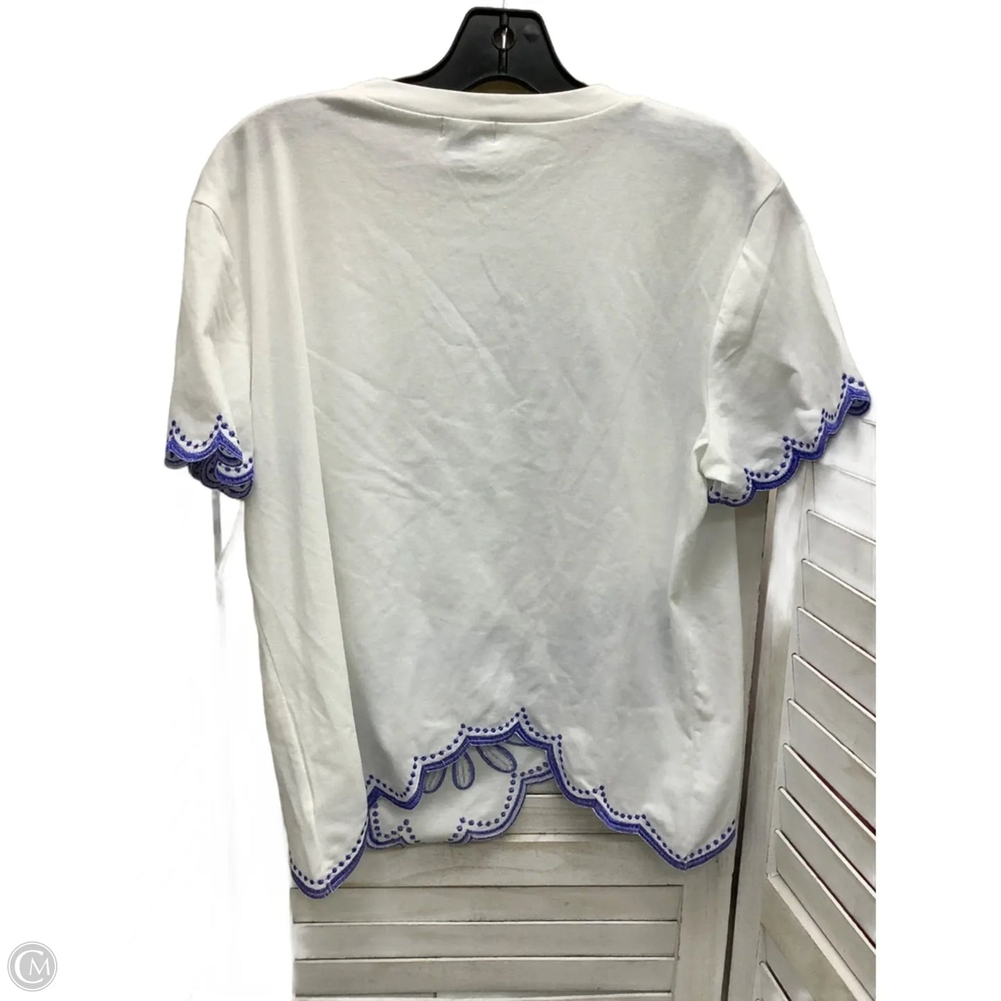 Top Short Sleeve By Clothes Mentor In Blue & White, Size: Xl