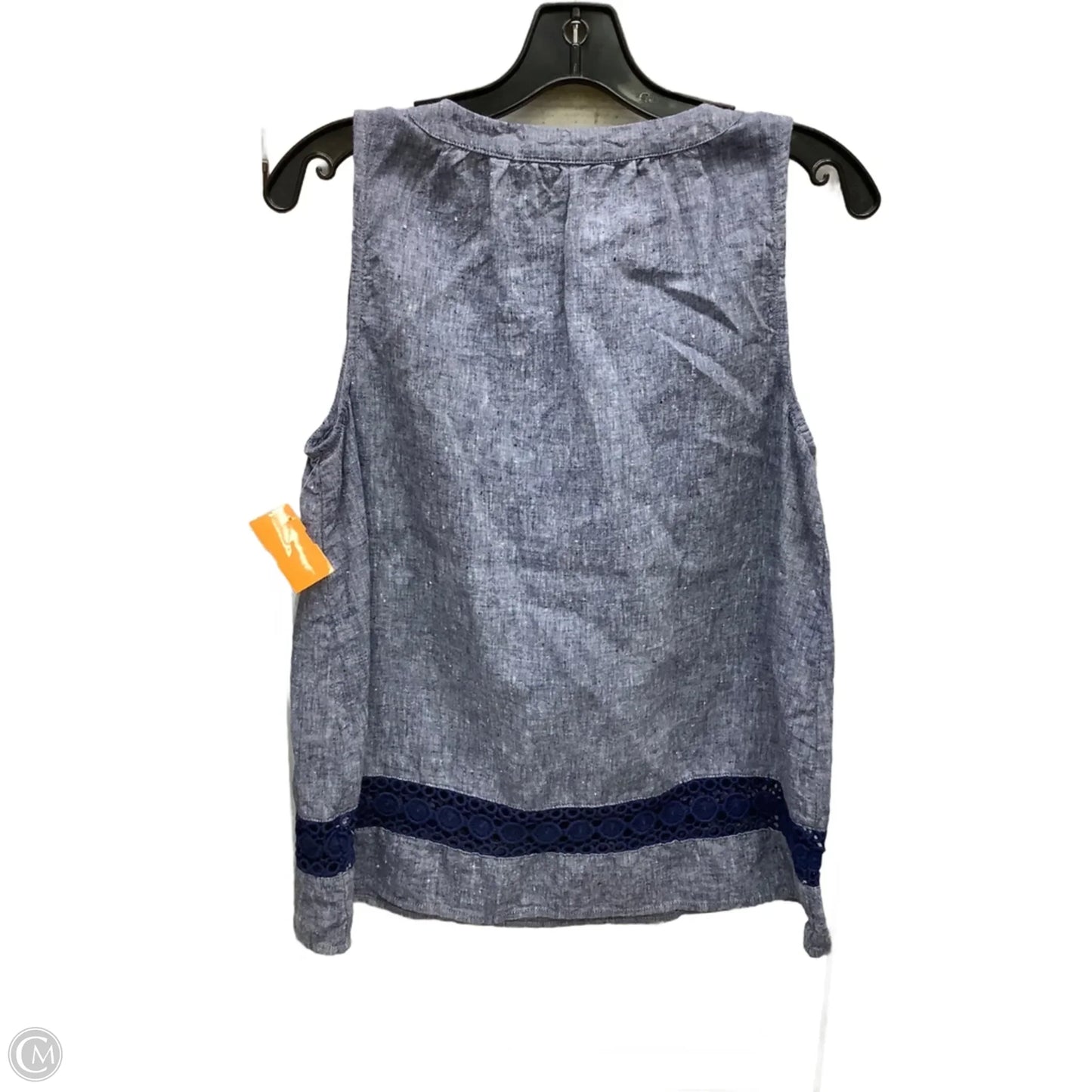 Top Sleeveless By Crown And Ivy In Blue Denim, Size: M