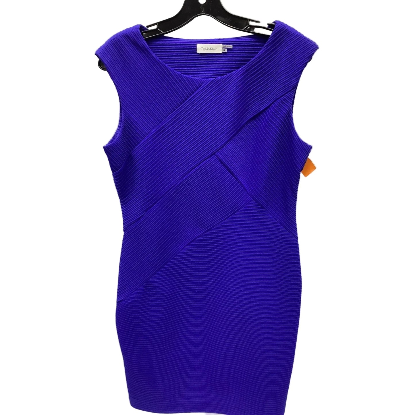 Dress Casual Midi By Calvin Klein In Blue, Size: 12