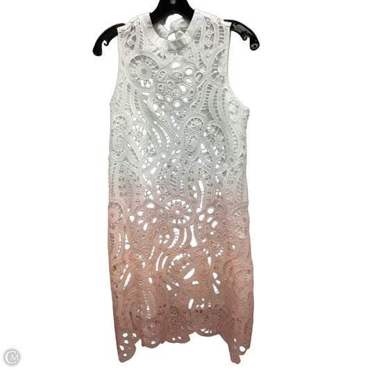 Dress Casual Midi By Cato In Pink & White, Size: S