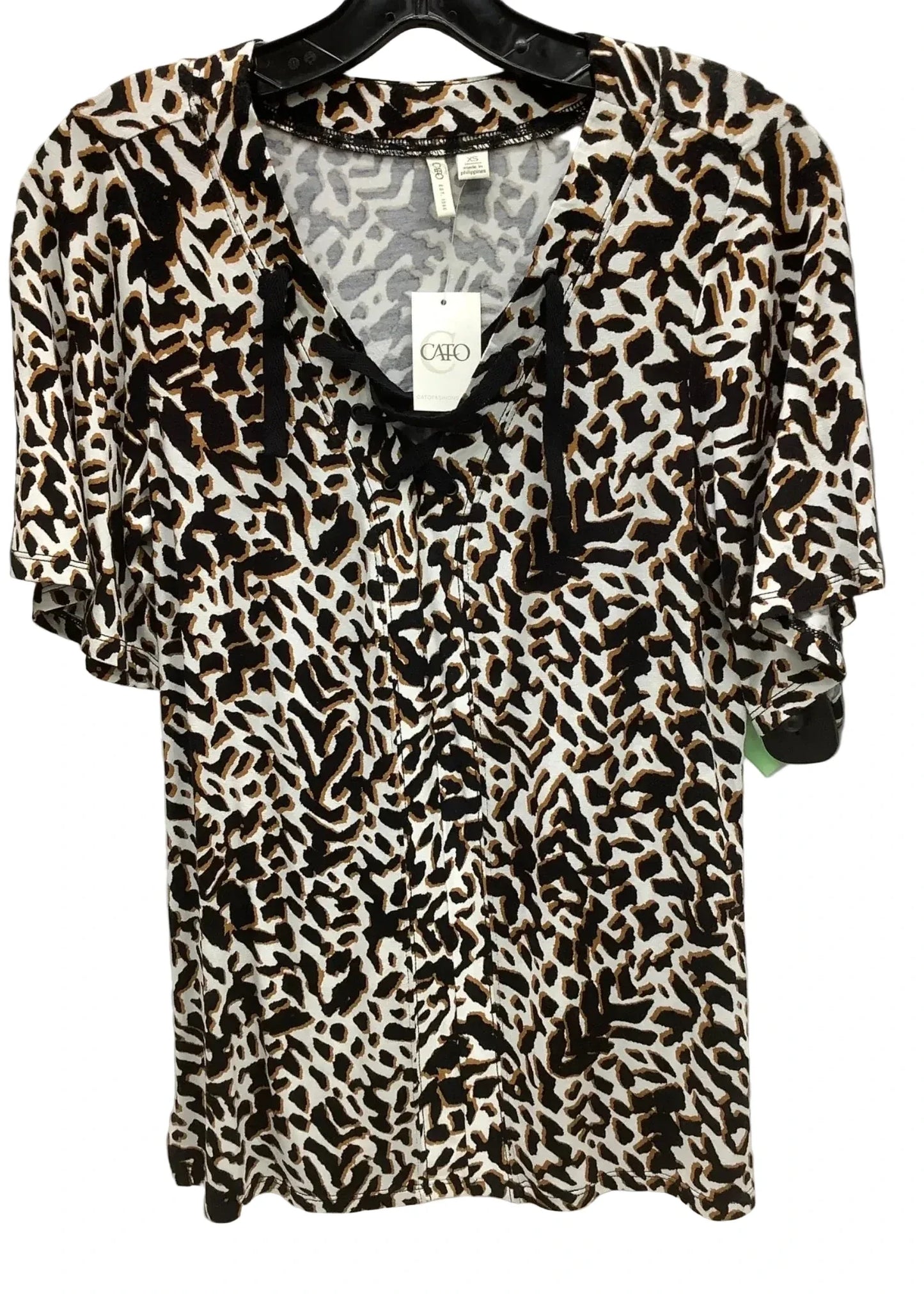 Top Short Sleeve By Clothes Mentor In Animal Print, Size: XS