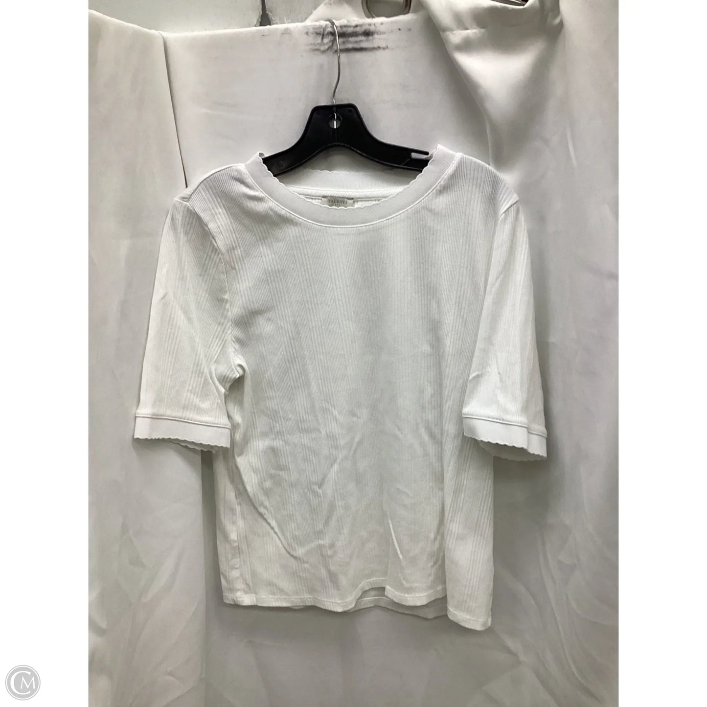 Top Short Sleeve By Talbots In White, Size: Xl