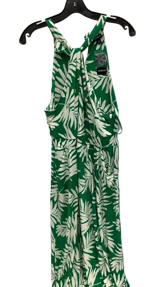 Dress Casual Maxi By Torrid In Green & White, Size: S