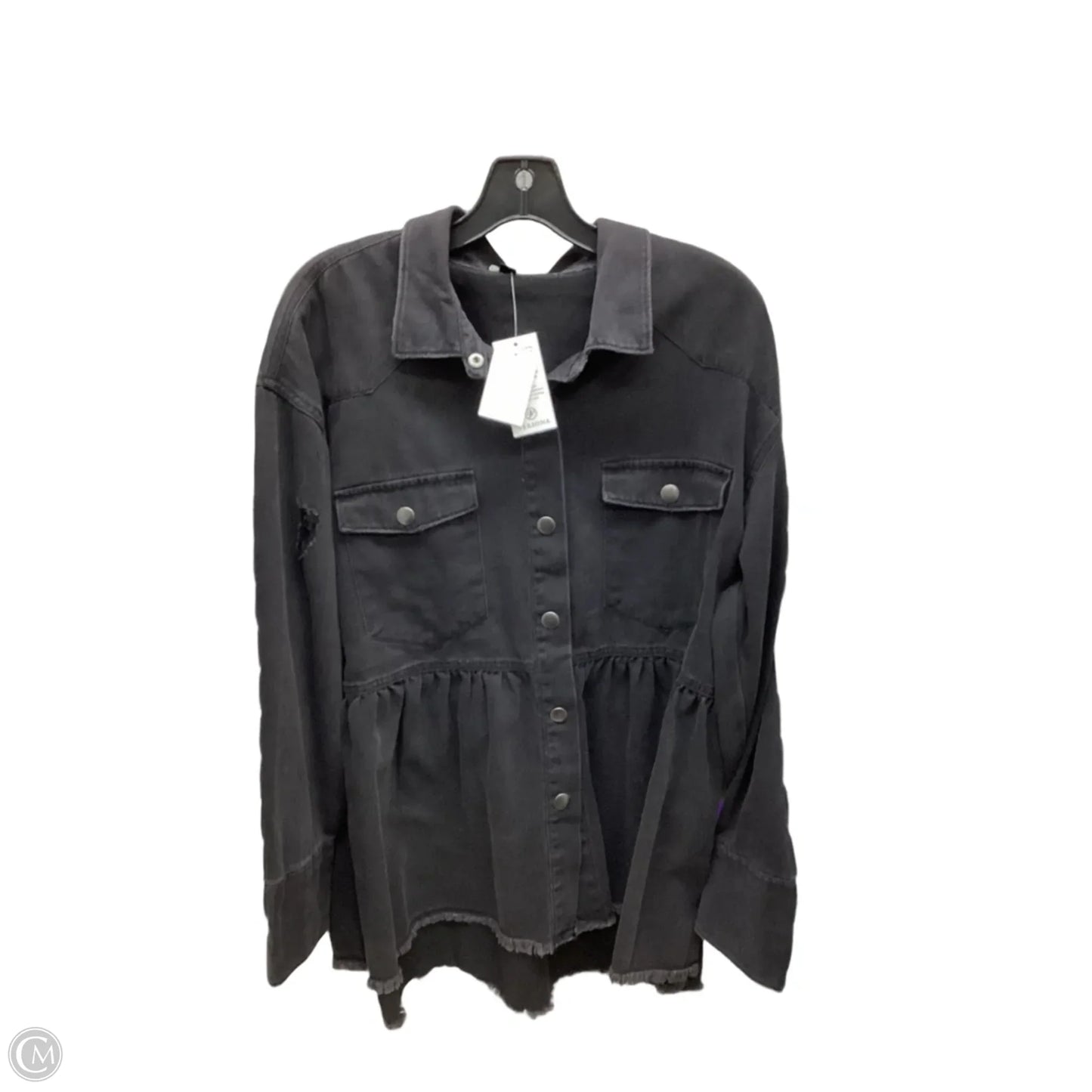 Jacket Shirt By Versona In Black, Size: L