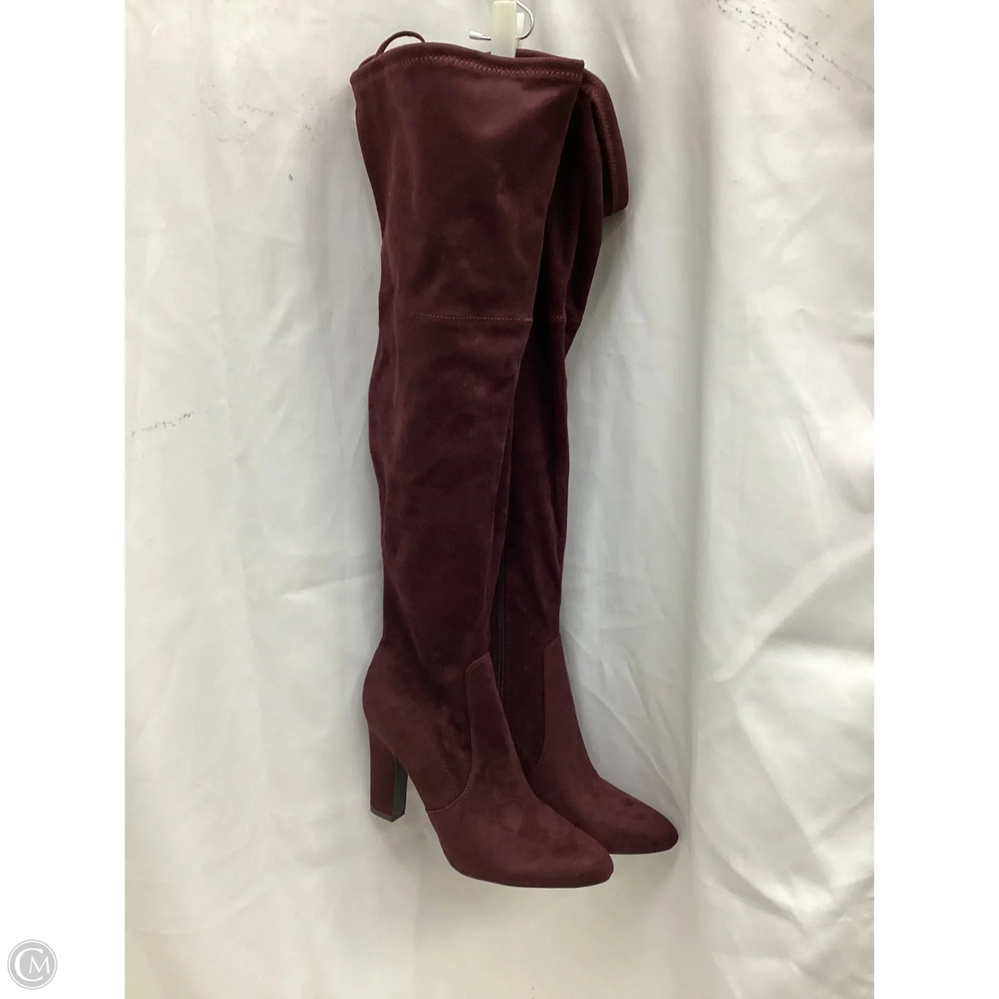 Boots Mid-calf Heels By Unisa In Maroon, Size: 9.5