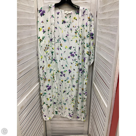 Cardigan By Loft In Floral Print, Size: Xs