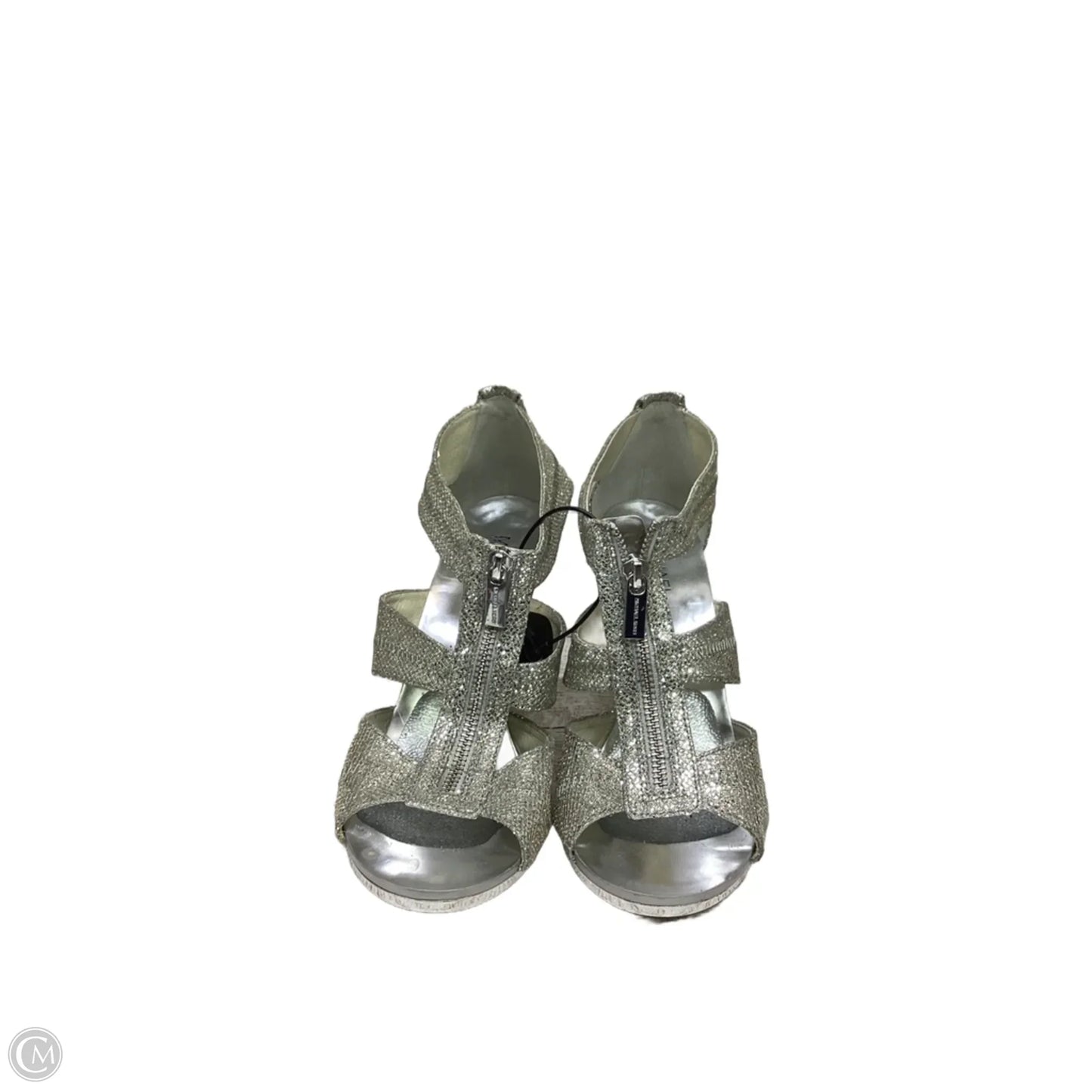 Shoes Heels Stiletto By Michael Kors In Silver, Size: 9.5