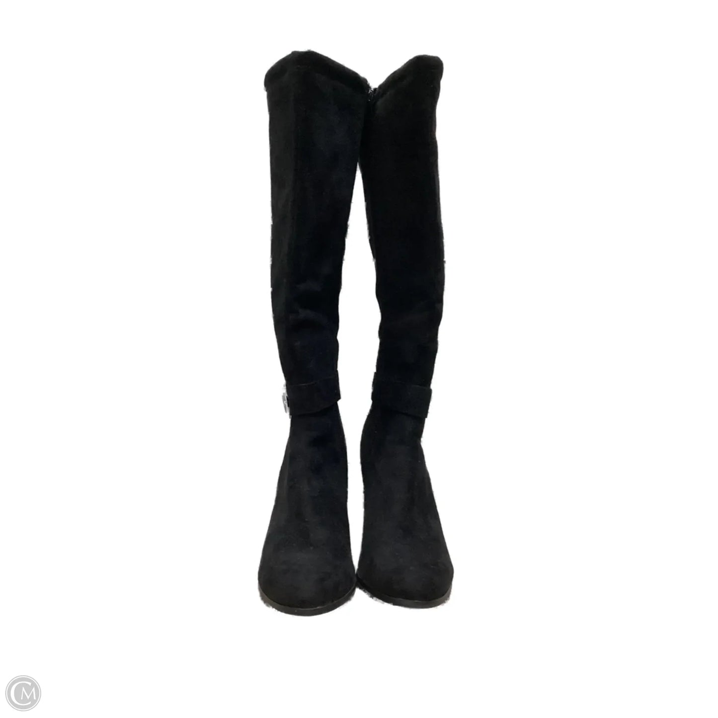 Boots Knee Heels By Clothes Mentor In Black, Size: 10