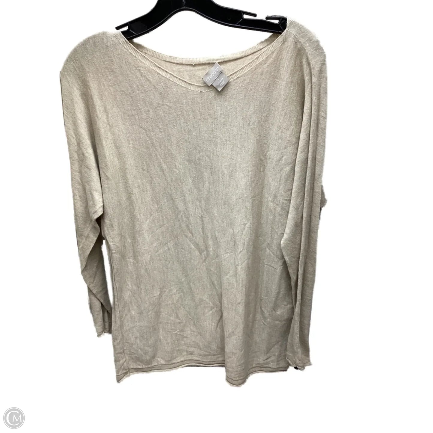 Top Long Sleeve By Chicos In Tan, Size: M