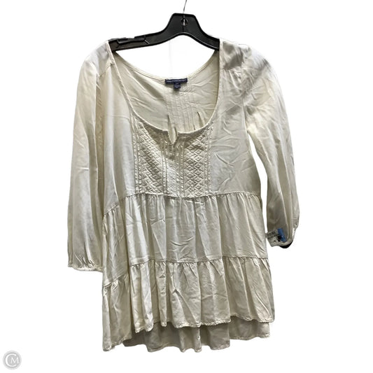 Top Long Sleeve By American Eagle In Ivory, Size: S