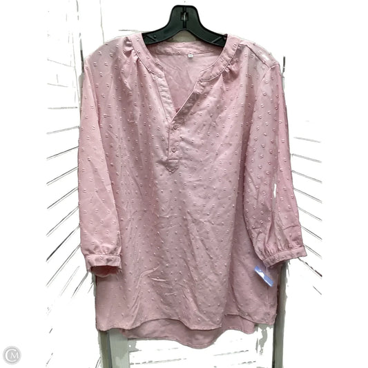Top Long Sleeve By Clothes Mentor In Pink, Size: Xl