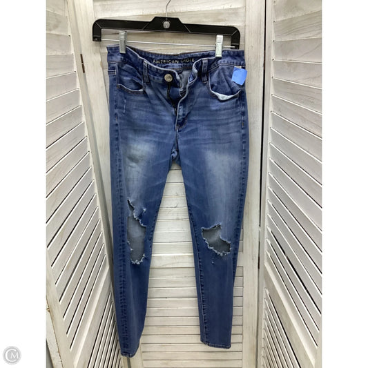 Jeans Skinny By American Eagle In Blue Denim, Size: 6