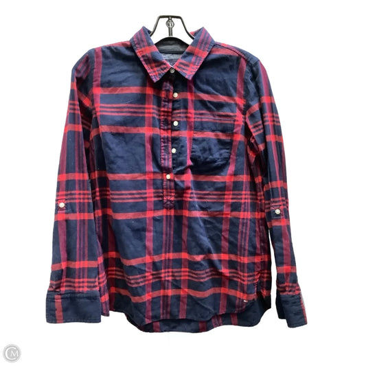 Top Long Sleeve By Tommy Hilfiger In Plaid Pattern, Size: S
