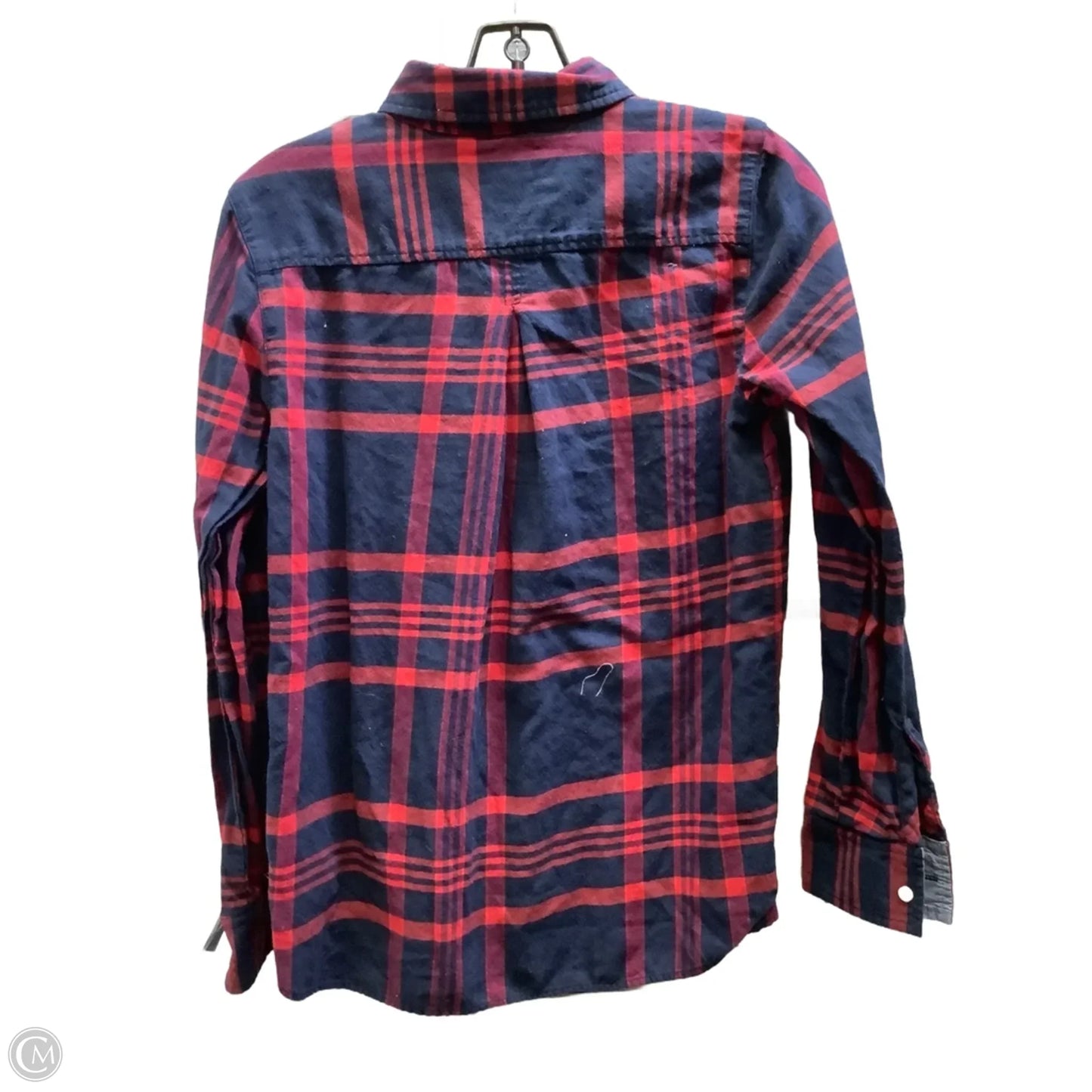 Top Long Sleeve By Tommy Hilfiger In Plaid Pattern, Size: S
