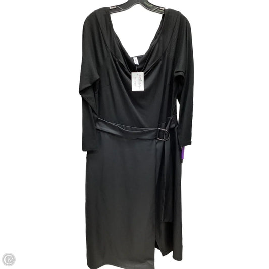 Dress Casual Midi By Clothes Mentor In Black, Size: 3x