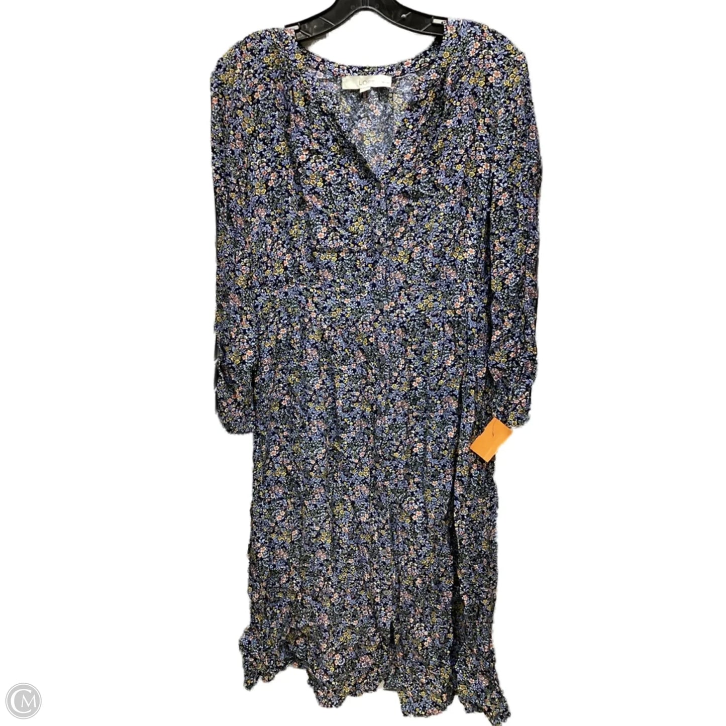 Dress Casual Midi By Loft In Floral, Size: 12