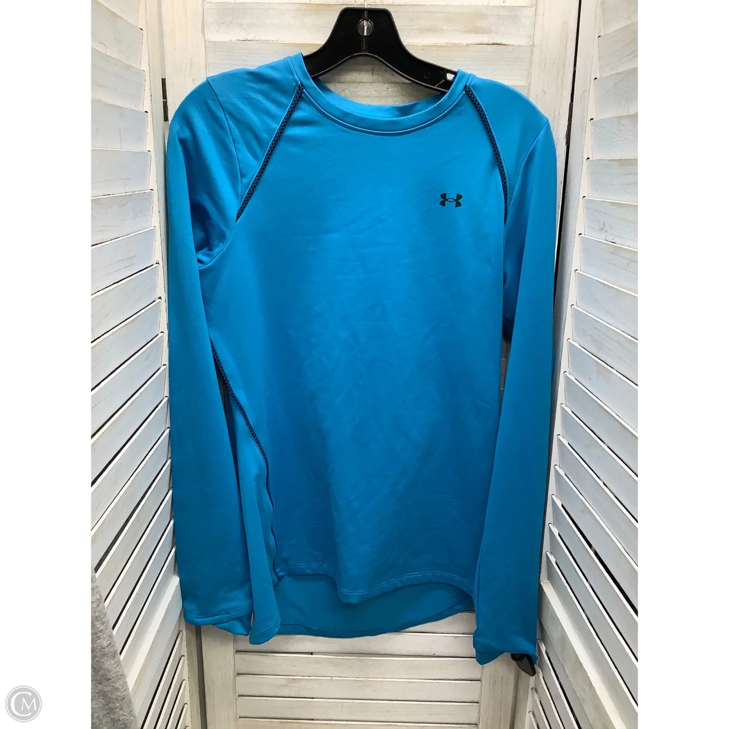 Athletic Top Long Sleeve Crewneck By Under Armour In Blue, Size: M