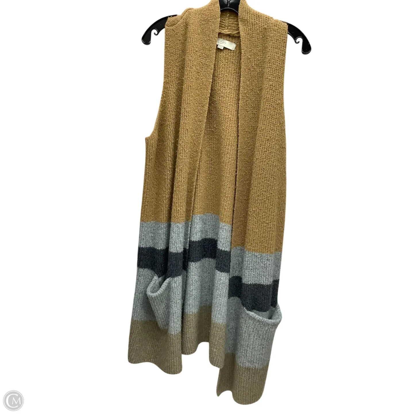 Vest Sweater By Loft In Tan, Size: M