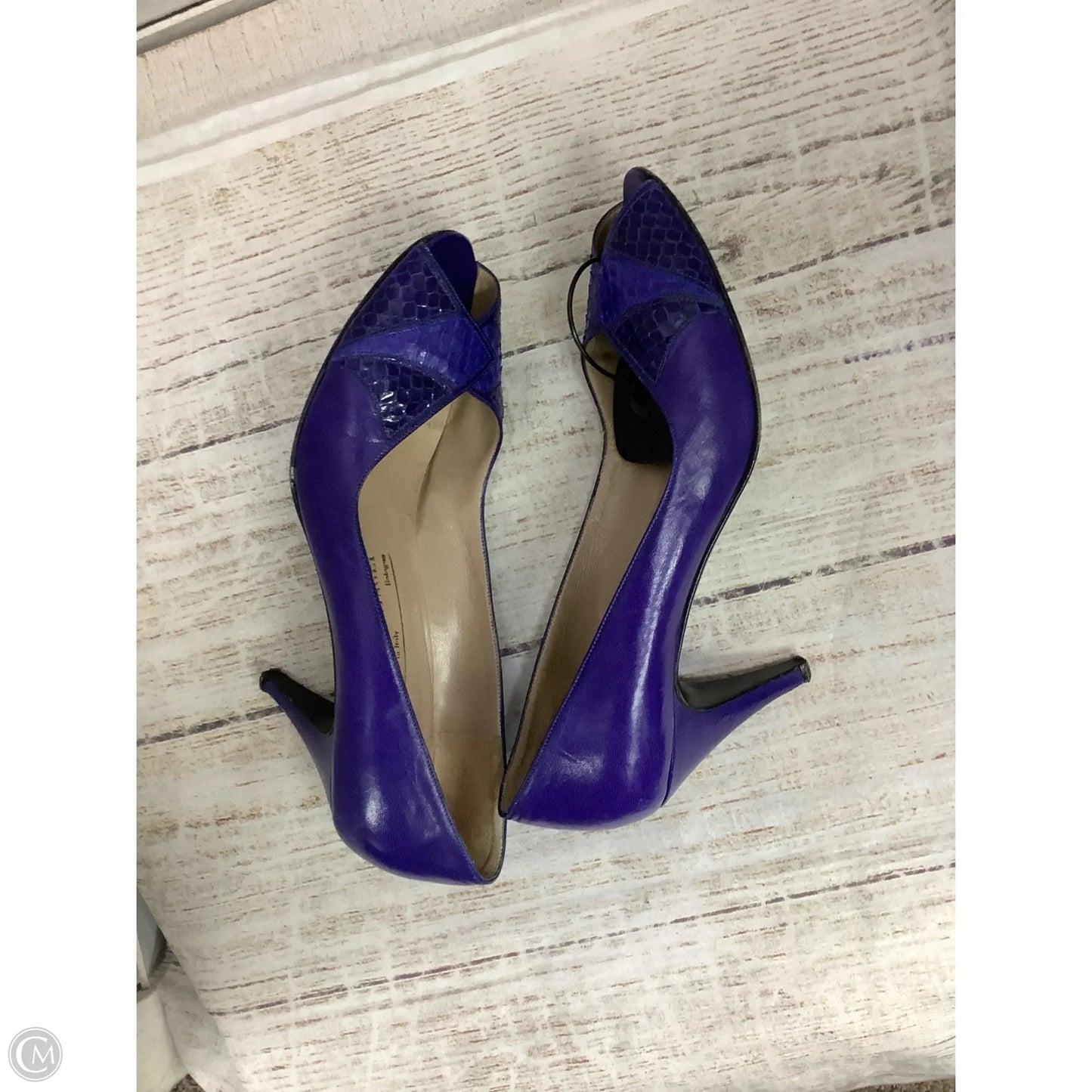 Sandals Heels Kitten By Bruno Magli Shoes In Blue, Size: 7.5
