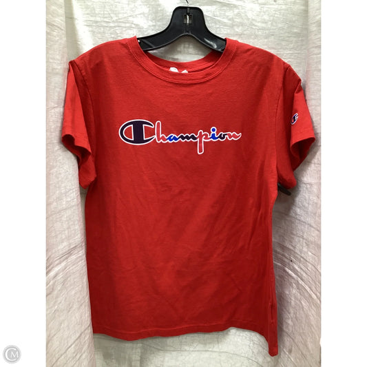 Top Short Sleeve By Champion In Red, Size: M
