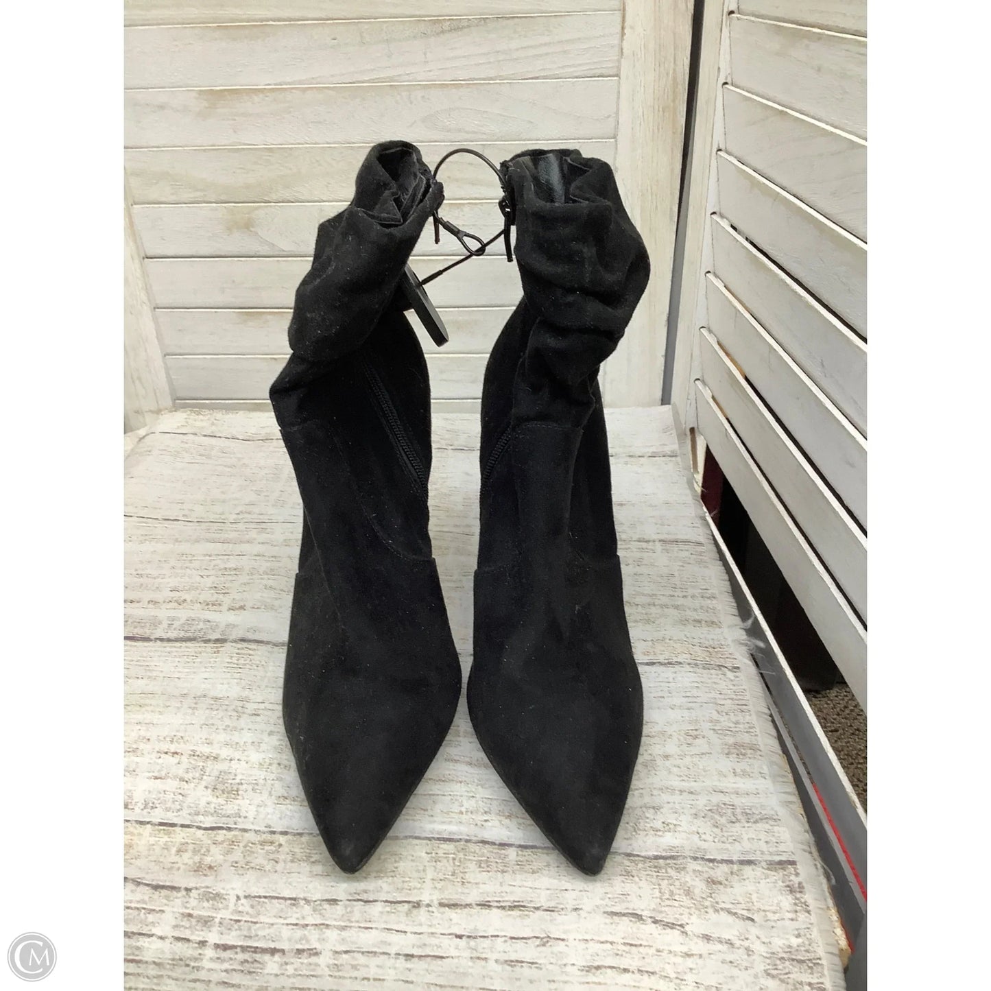 Boots Ankle Heels By Just Fab In Black, Size: 11