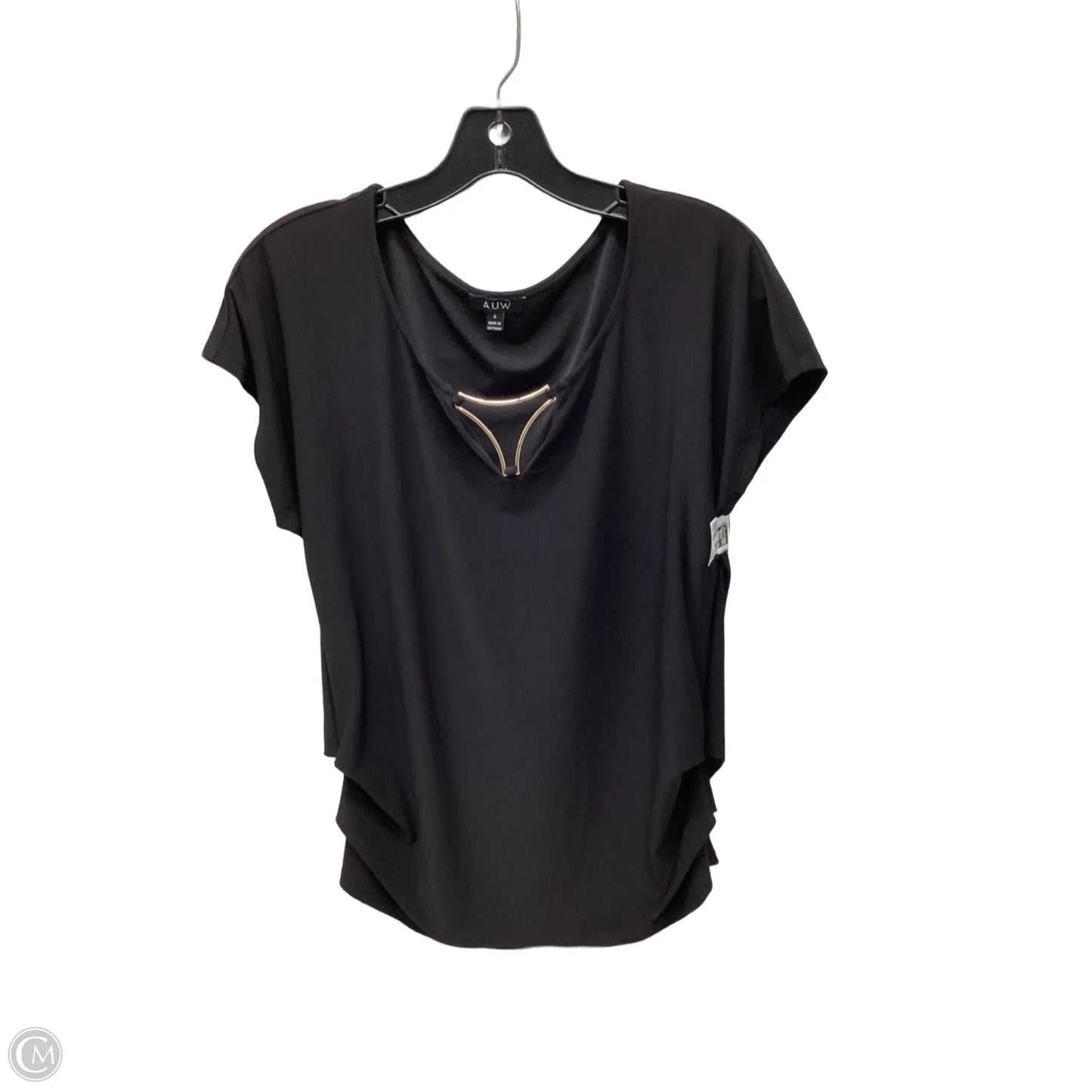 Top Short Sleeve By Auw In Black, Size: S