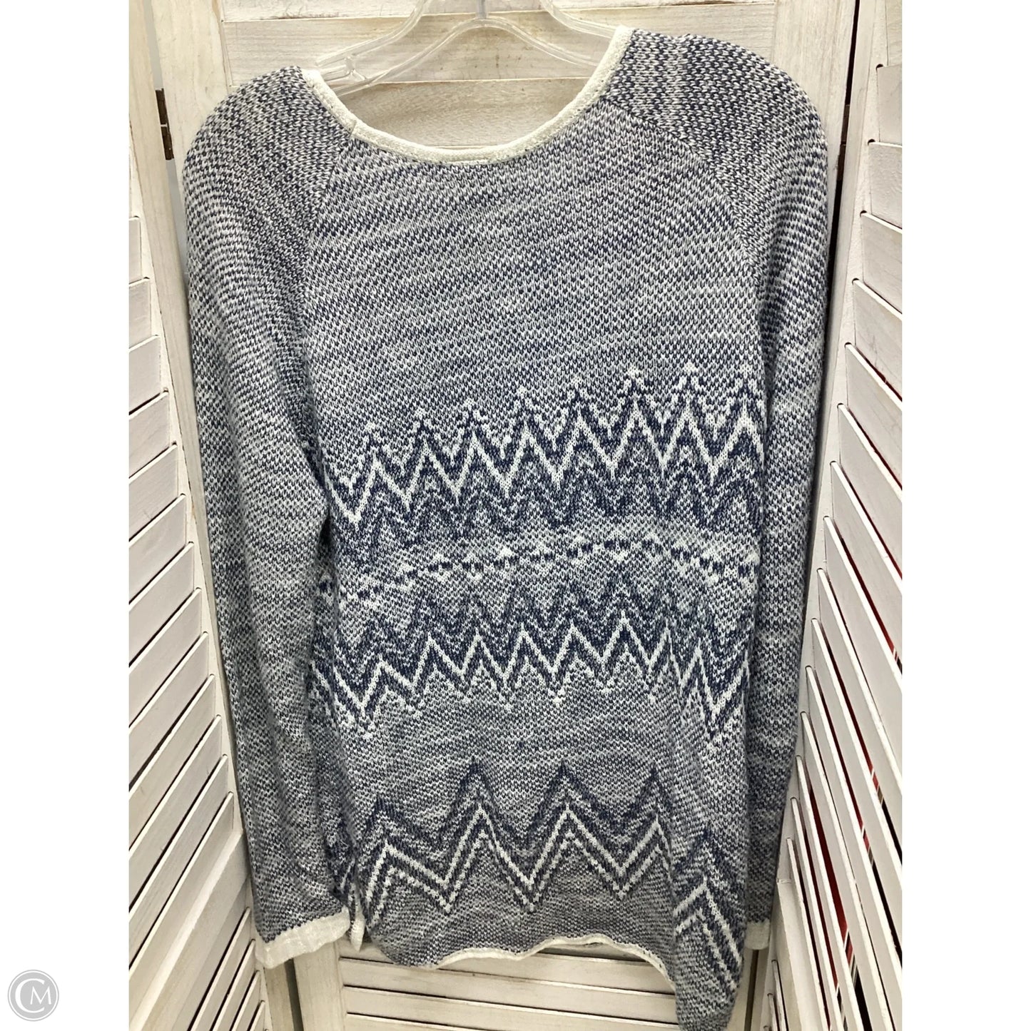 Top Long Sleeve By Faded Glory In Blue White, Size: Xl