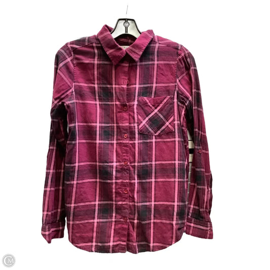 Top Long Sleeve By Krazy Kat In Plaid Pattern, Size: S