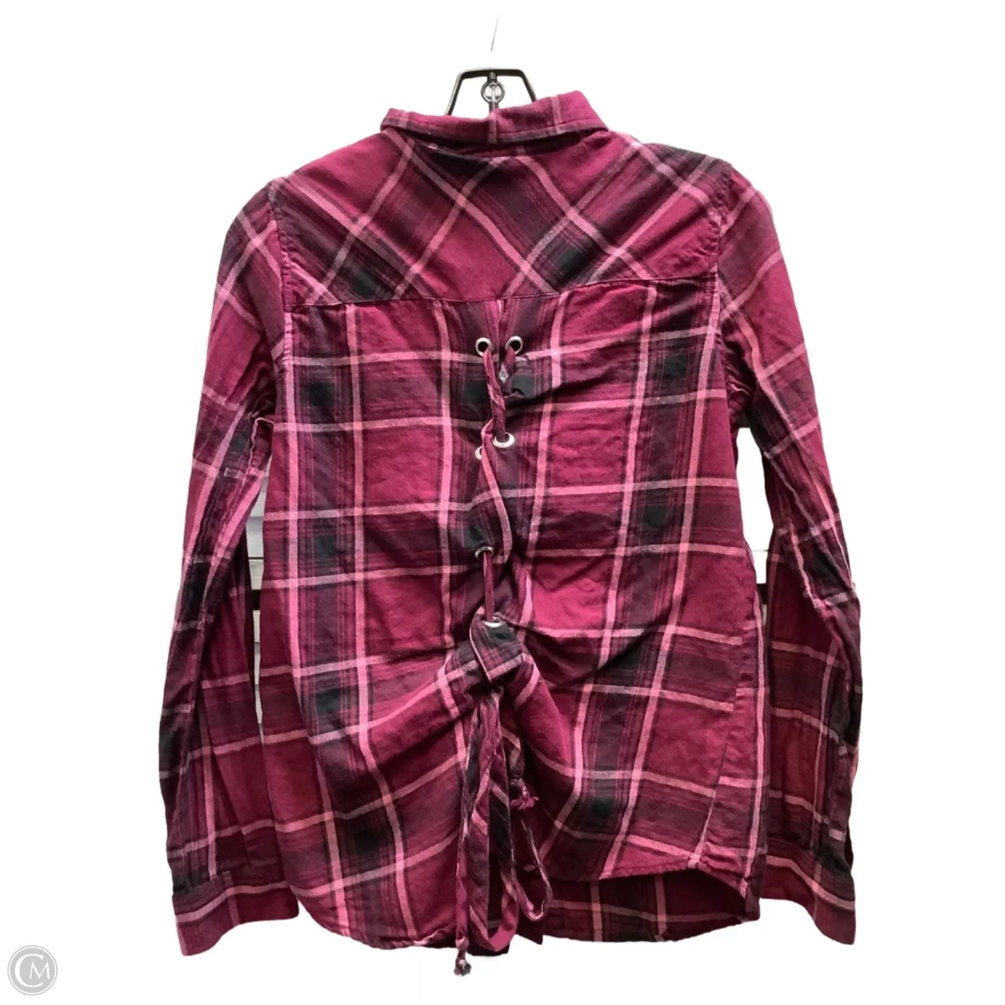 Top Long Sleeve By Krazy Kat In Plaid Pattern, Size: S