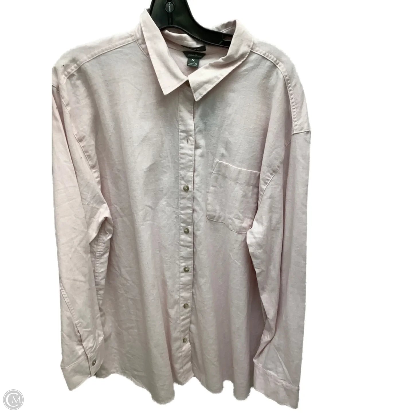 Top Long Sleeve By Eddie Bauer In Plaid Pattern, Size: 2x