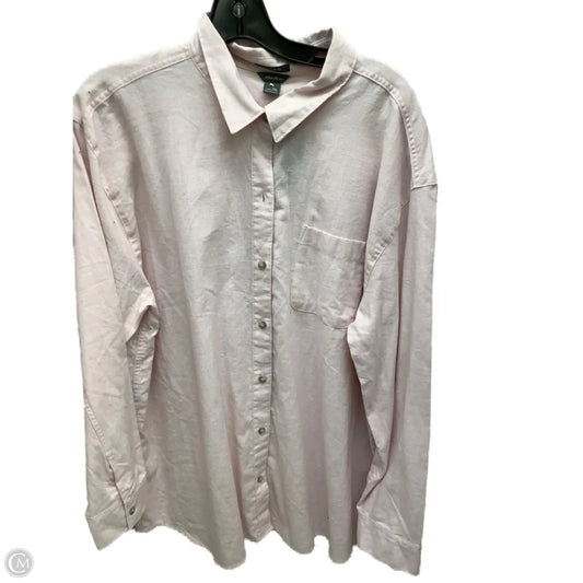 Top Long Sleeve By Eddie Bauer In Plaid Pattern, Size: 2x