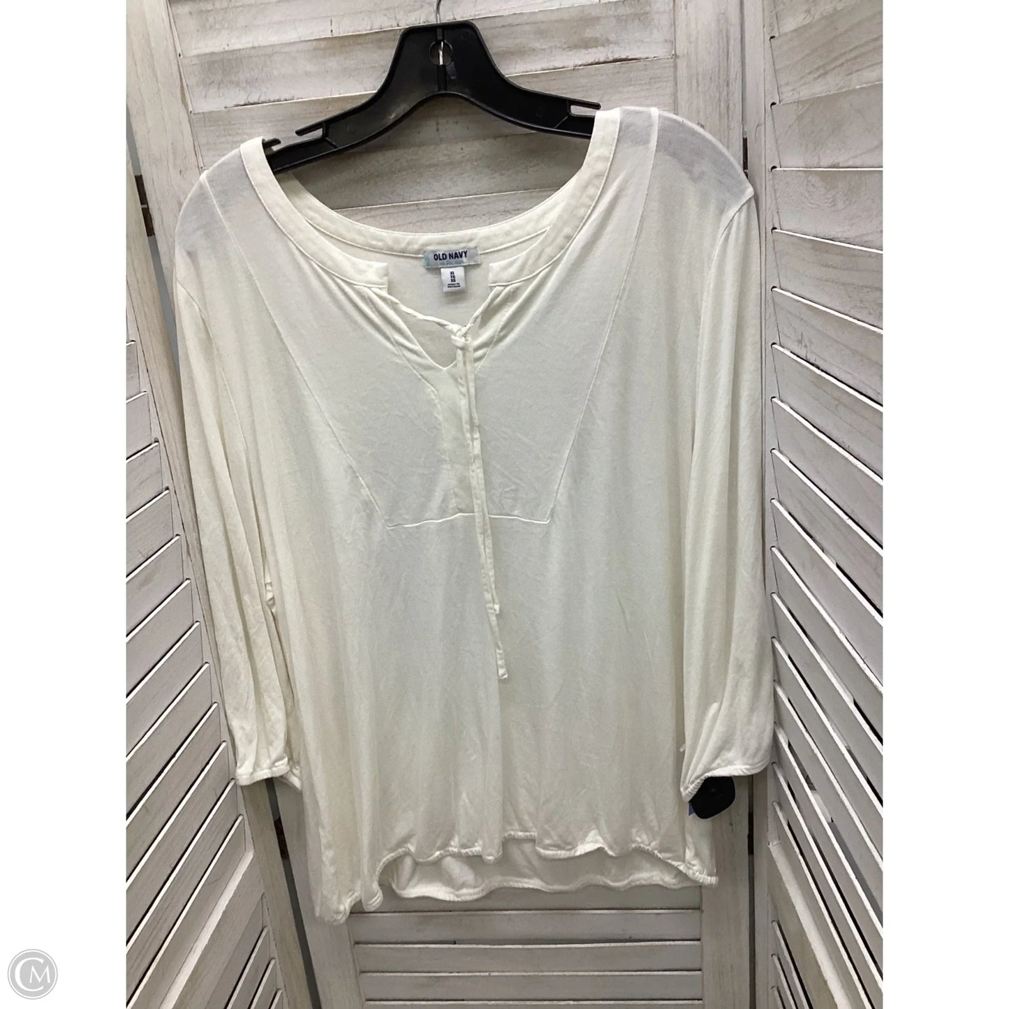 Top 3/4 Sleeve By Old Navy In White, Size: Xl
