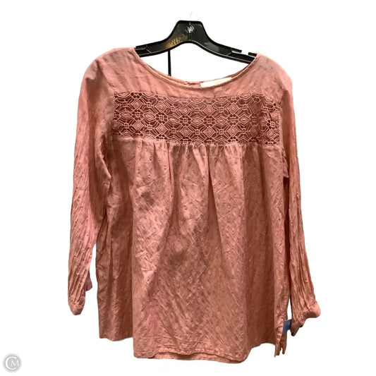Top Long Sleeve By Loft In Pink, Size: S