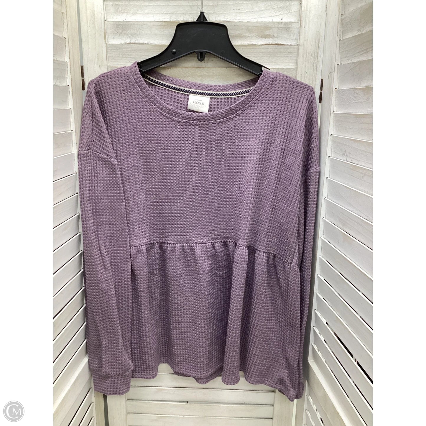 Top Long Sleeve By Knox Rose In Purple, Size: L