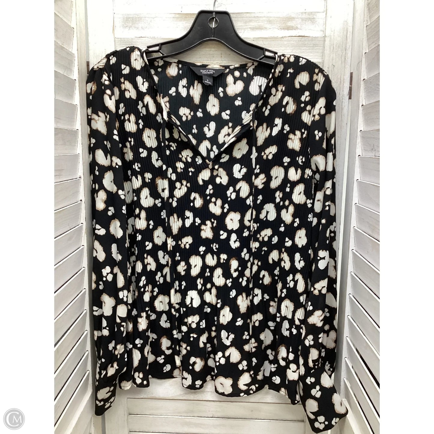 Top Long Sleeve By Simply Vera In Animal Print, Size: S