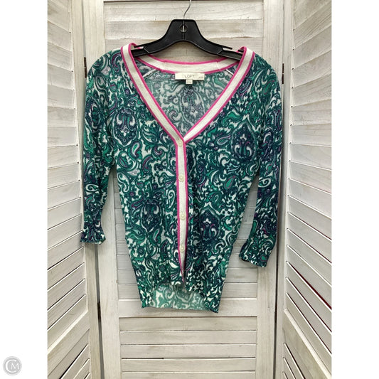 Cardigan By Loft In Paisley Print, Size: Xxsp