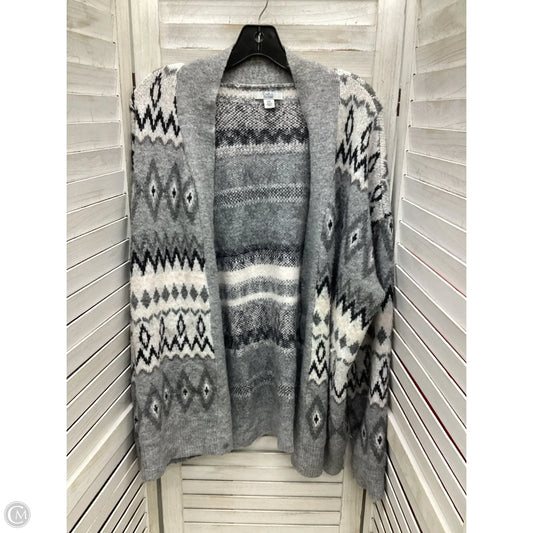 Cardigan By Croft And Barrow In Grey & Pink, Size: Xxl