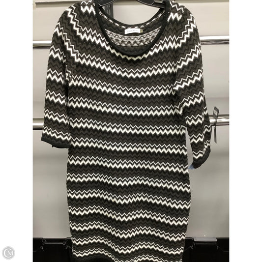 Dress Casual Midi By Calvin Klein In Striped Pattern, Size: L