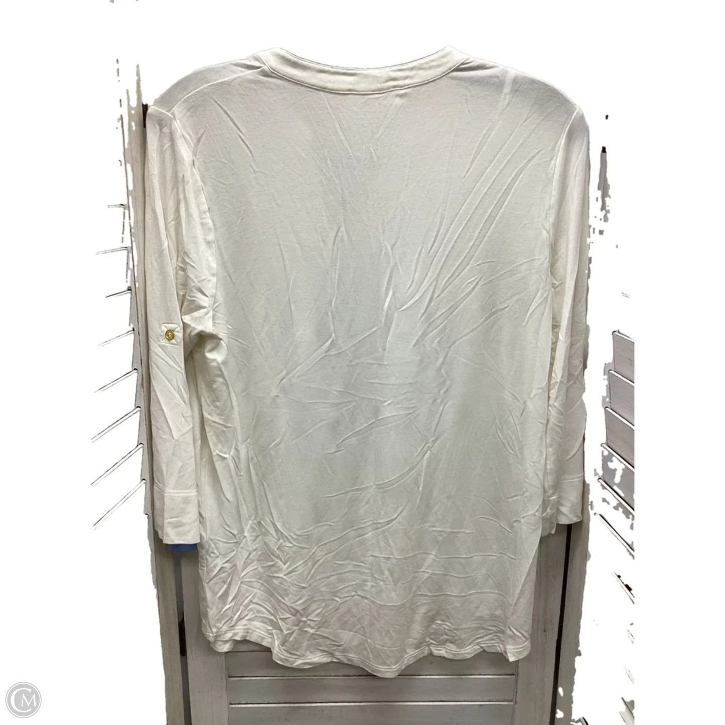 Top Long Sleeve By Calvin Klein In White, Size: M