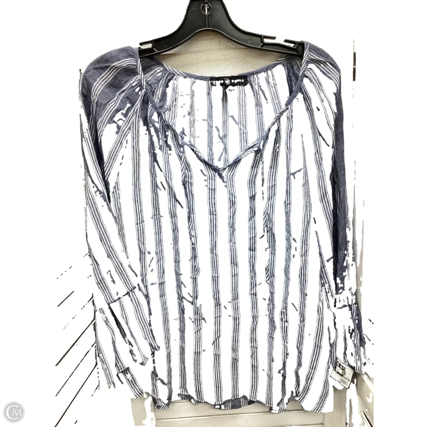 Top Long Sleeve By Fred David In Striped Pattern, Size: L