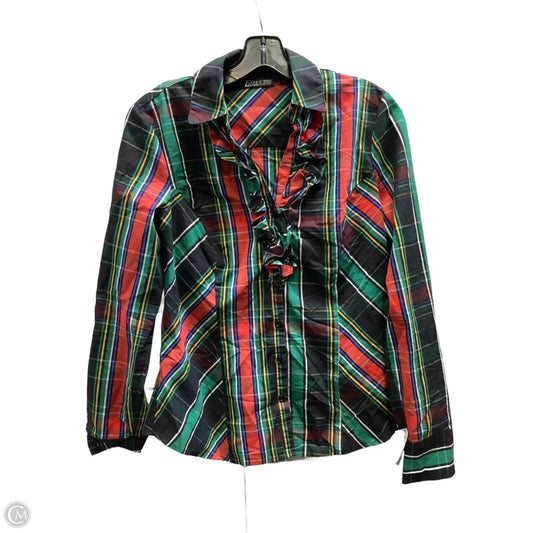 Top Long Sleeve By New York And Co In Plaid Pattern, Size: S