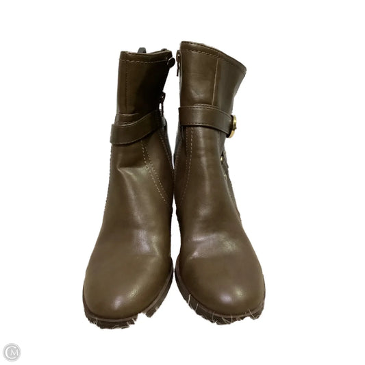 Boots Ankle Heels By Unisa In Bronze, Size: 8