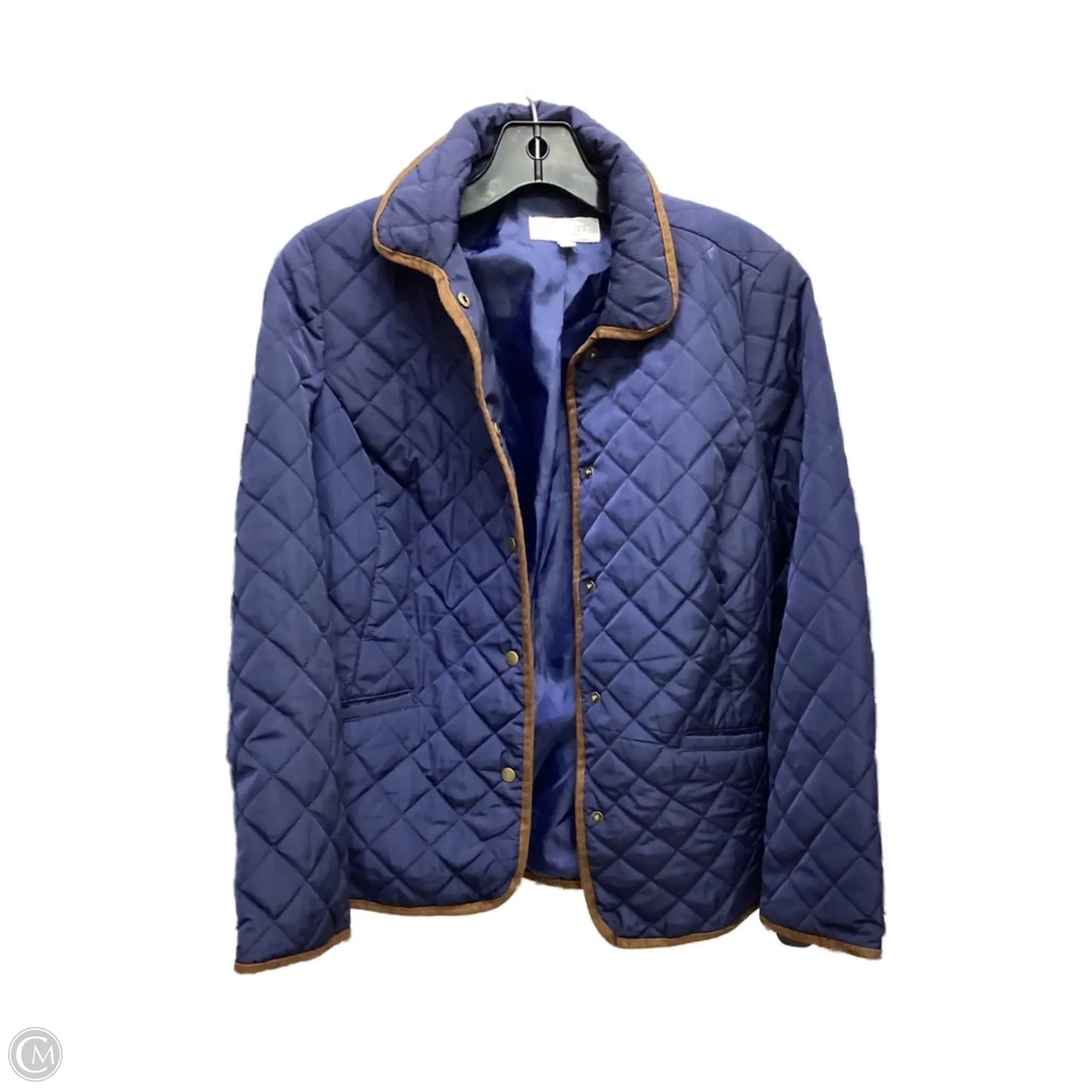 Jacket Puffer & Quilted By Talbots In Blue, Size: S