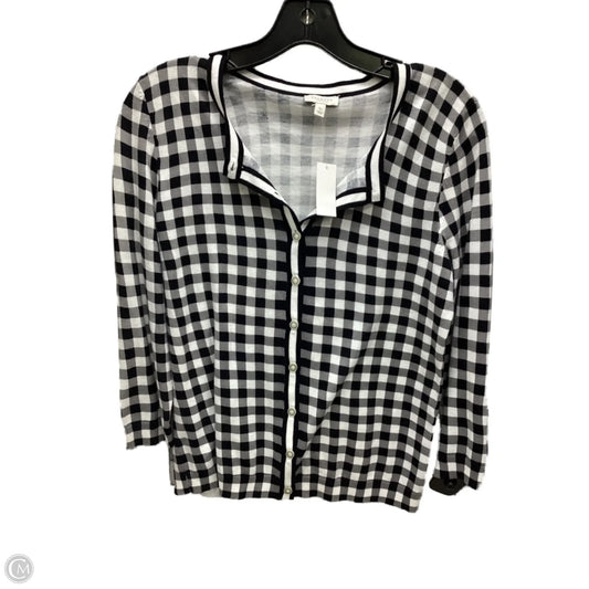 Sweater Cardigan By Talbots In Plaid Pattern, Size: Sp